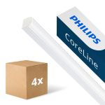 Voordeelpak 4x Philips LED Montagebalk CoreLine BN126C 31W 4100lm - 840 Koel Wit | 120cm - 1x Doorvoerbedrading