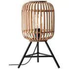 Brilliant Tafellamp Houtrow Metaal Bamboe Bruin | Geschikt voor 1x E27