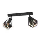 Eglo Plafondlamp Carlton 7 Staal Zwart Koper | IP20 - Geschikt voor 2x E27 